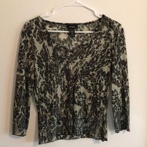 Express sheer animal print top